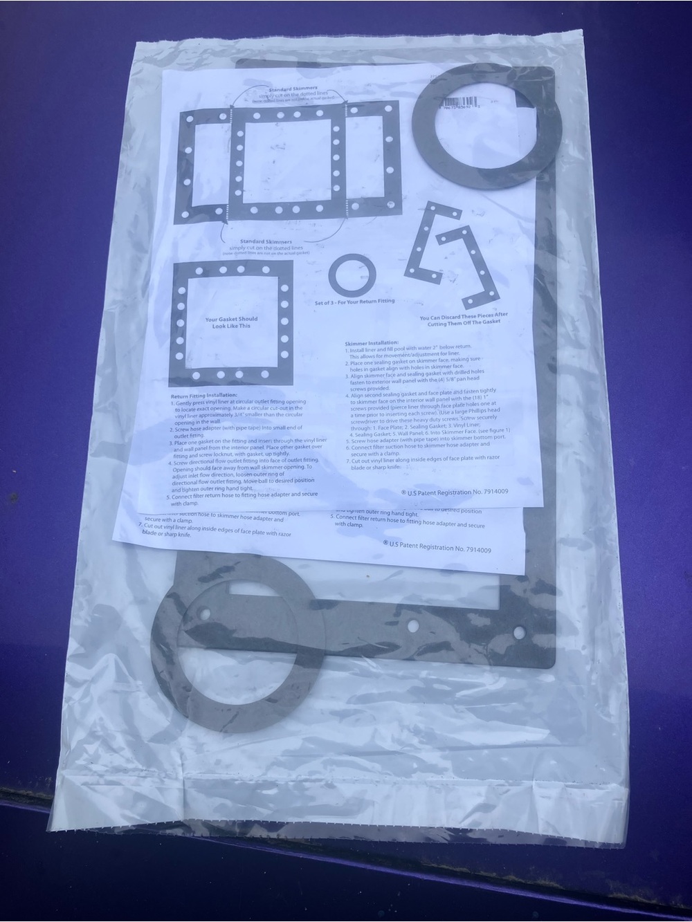 Pool Gasket Set with Template - Black new